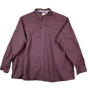 New Without Tags ROWM Mens 3XB Red Navy Geometric Button Down Long‎ Sleeve Shirt
